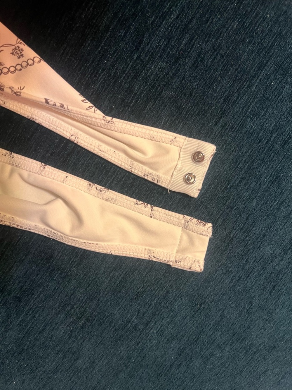 Francesca's Collections Ivory & Chocolate Toile Square-Neck Long-Sleeve Bodysuit - Picture 7 of 11